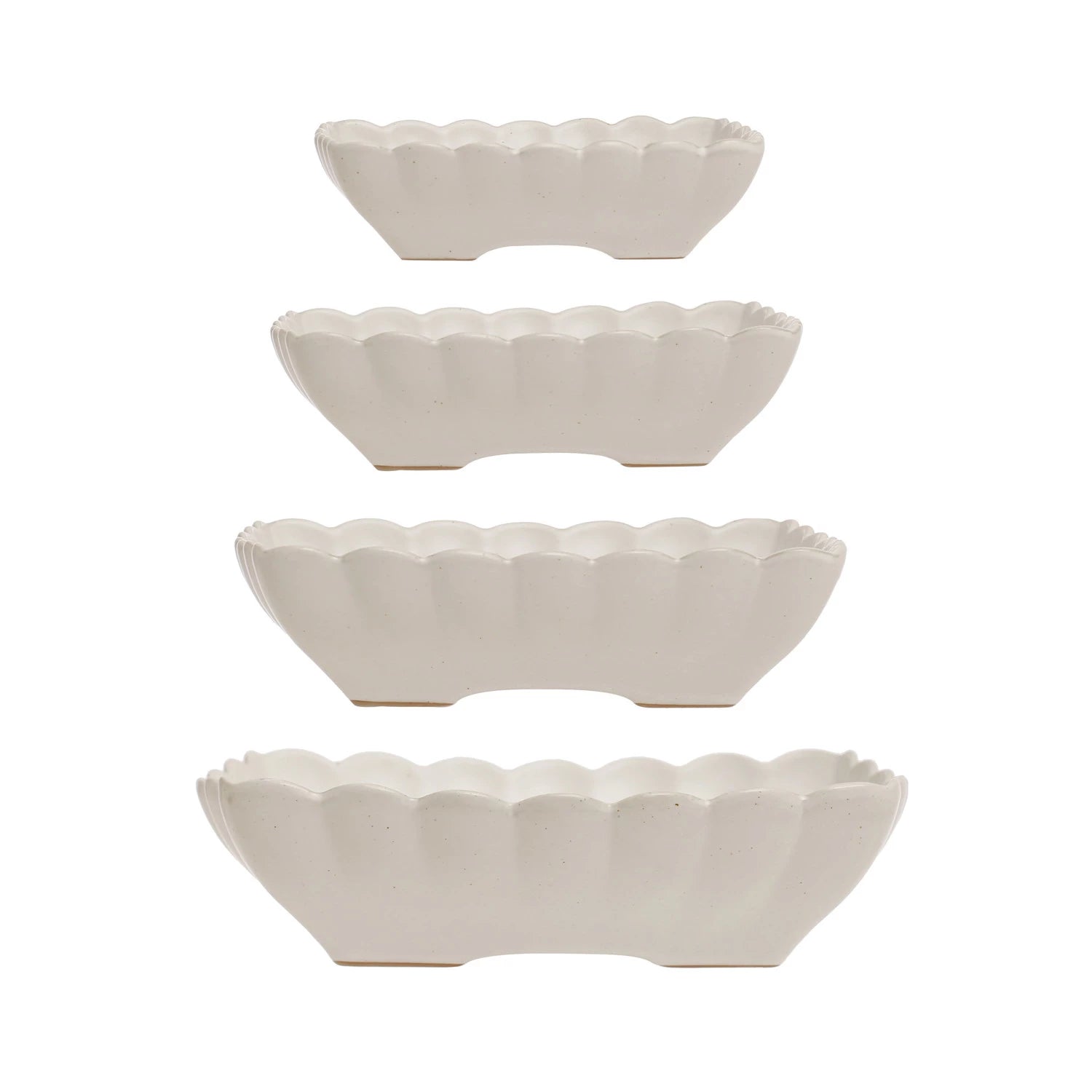 Scallop Edged Stoneware Serving Dish - 4 Sizes