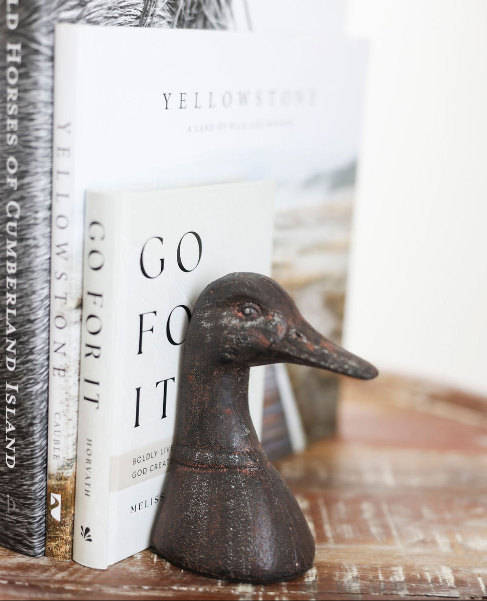 Rustic Duck Head Bookends
