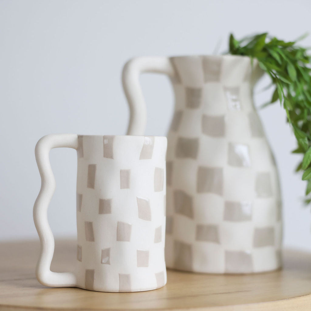 Wavy Checkerboard Drinkware - 2 Styles