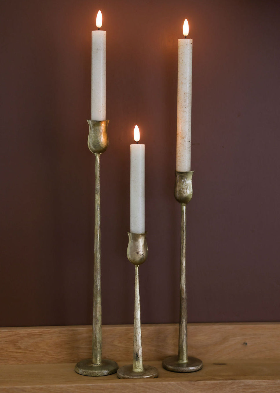 3D Flame Taper Candle - Set of 2