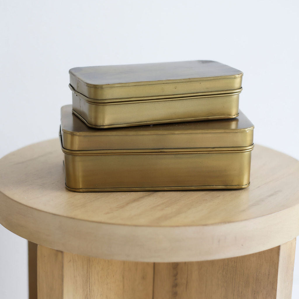 Antique Finished Metal Box - 2 Sizes