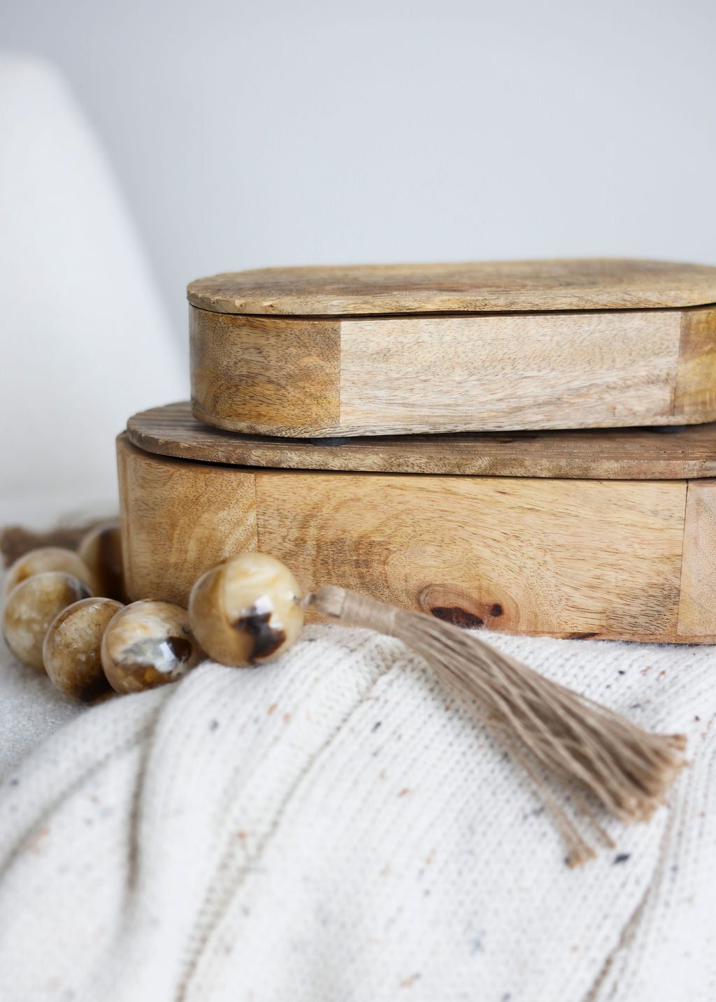 Handcrafted Oval Wooden Box - 2 Sizes