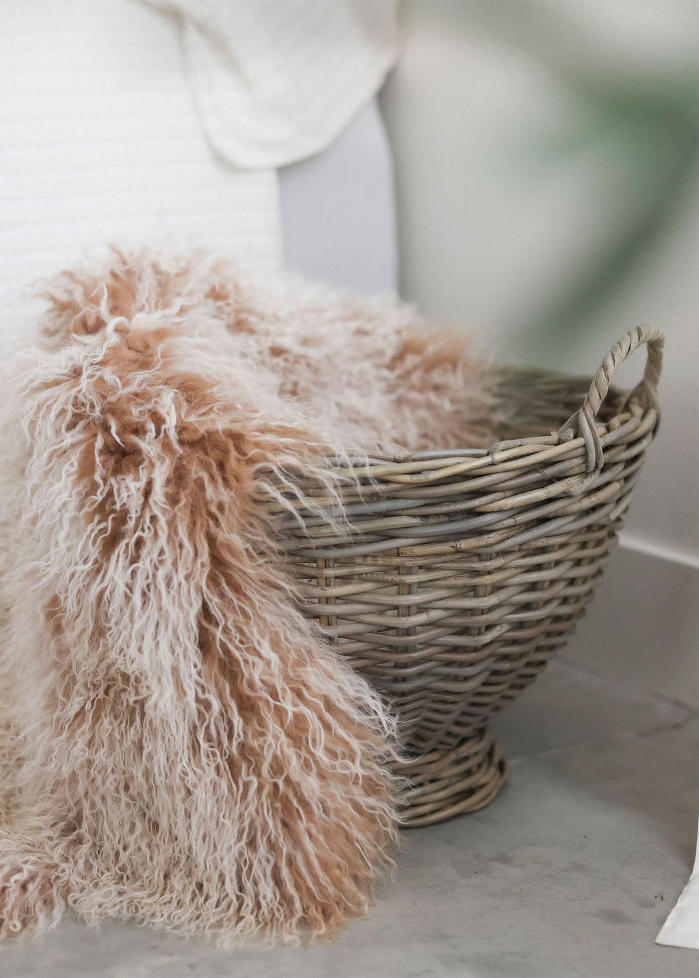 Handwoven Footed Rattan Basket