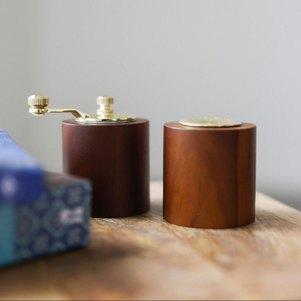 Wood Salt Shaker + Pepper Mill - Set of 2