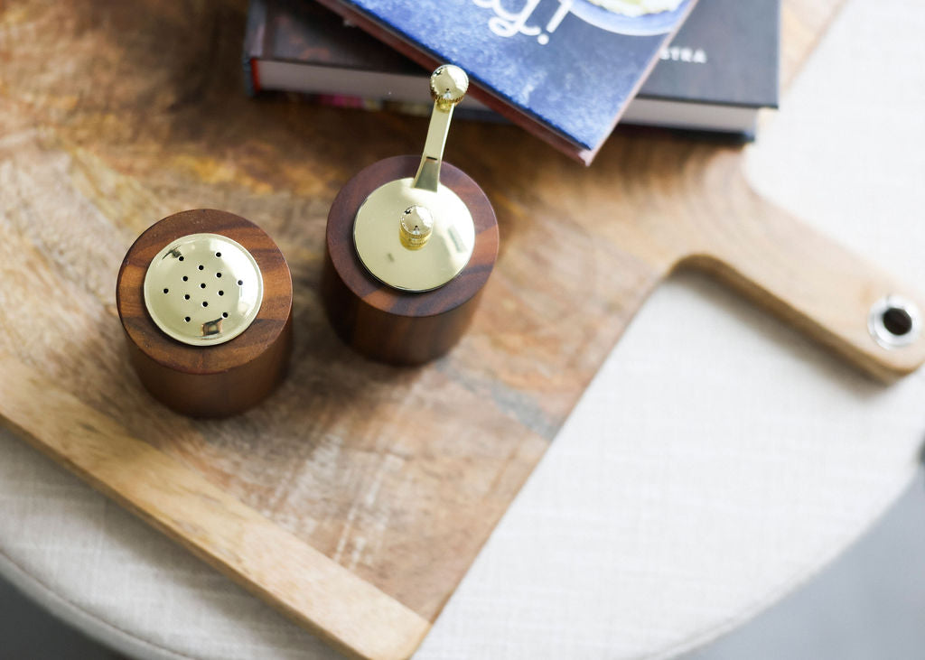 Wood Salt Shaker + Pepper Mill - Set of 2