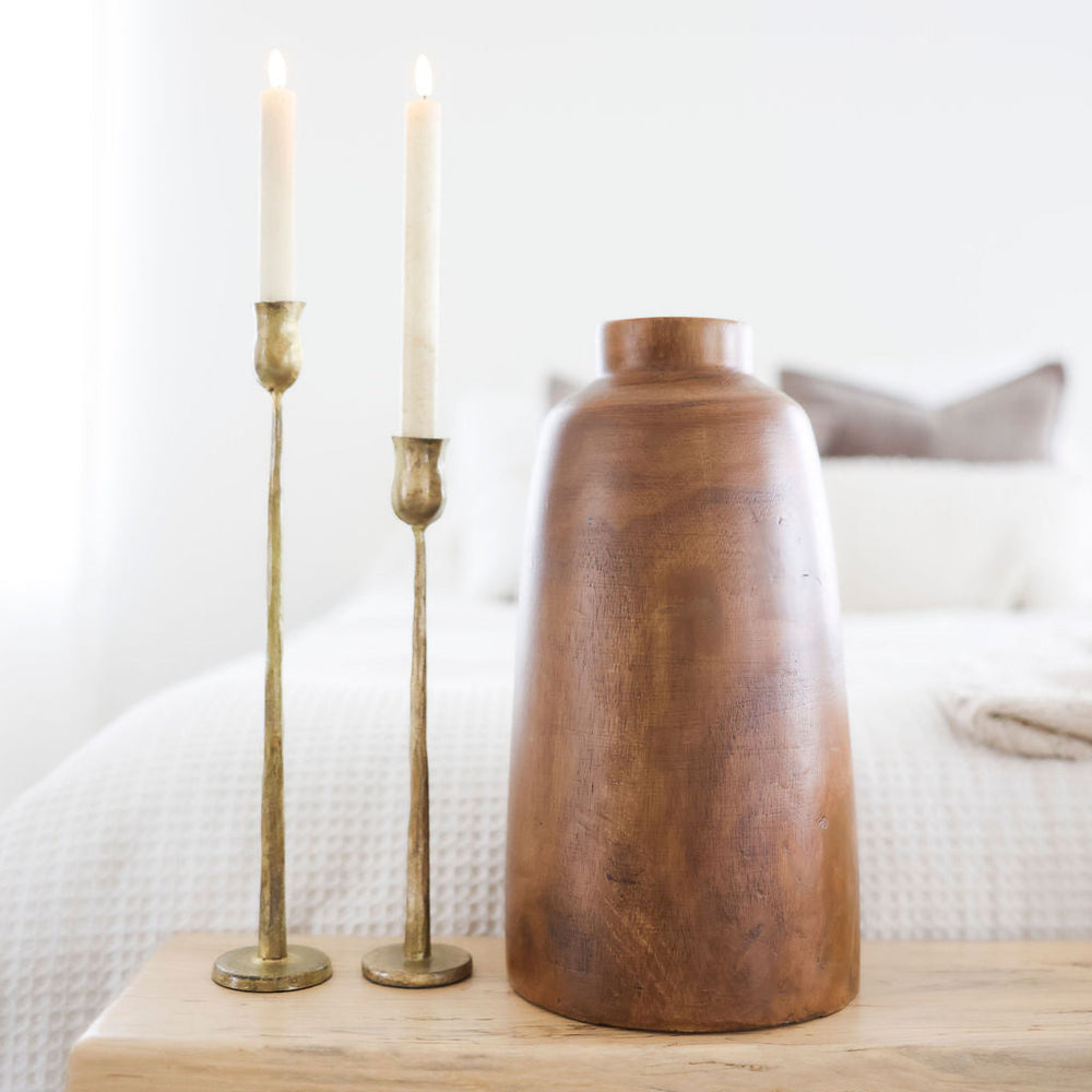 Walnut Finished Paulownia Vase