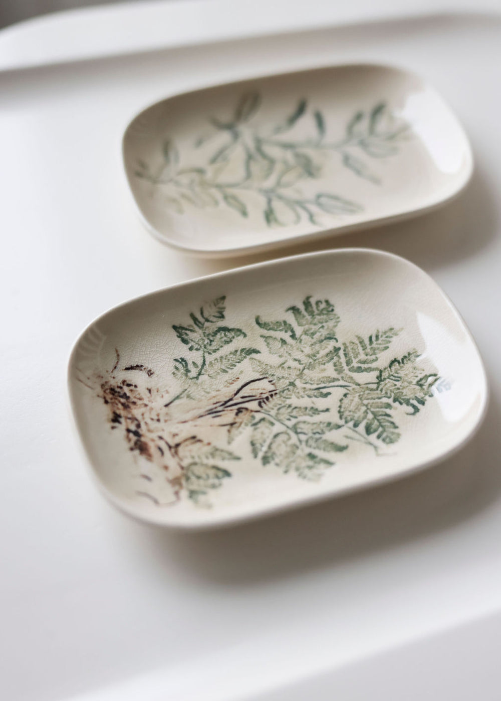 Handcrafted Botanical Stoneware Dish - 2 Styles
