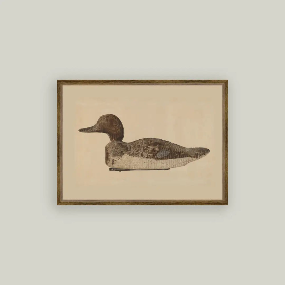 Wooden Duck Decoy Framed Art