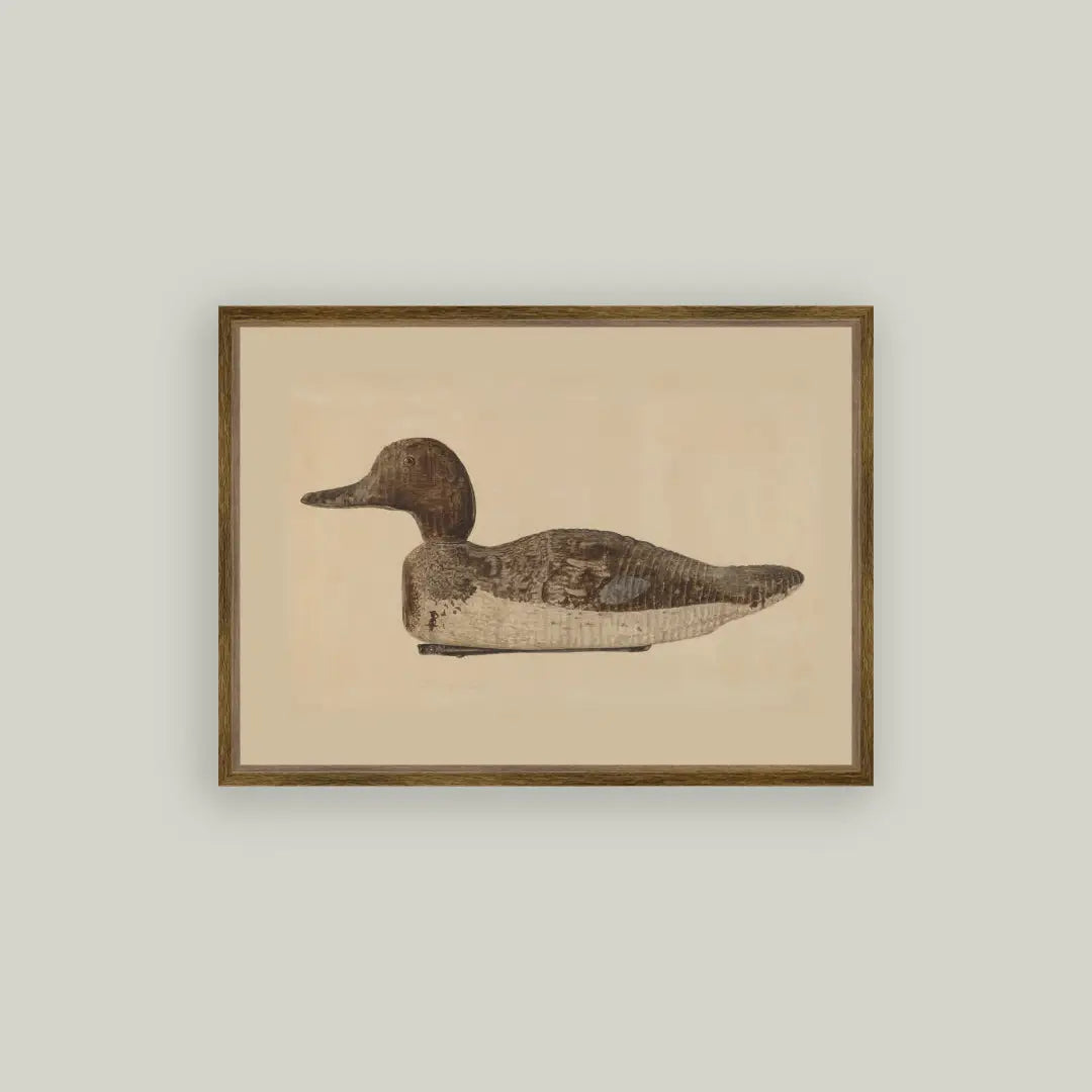 Wooden Duck Decoy Framed Art