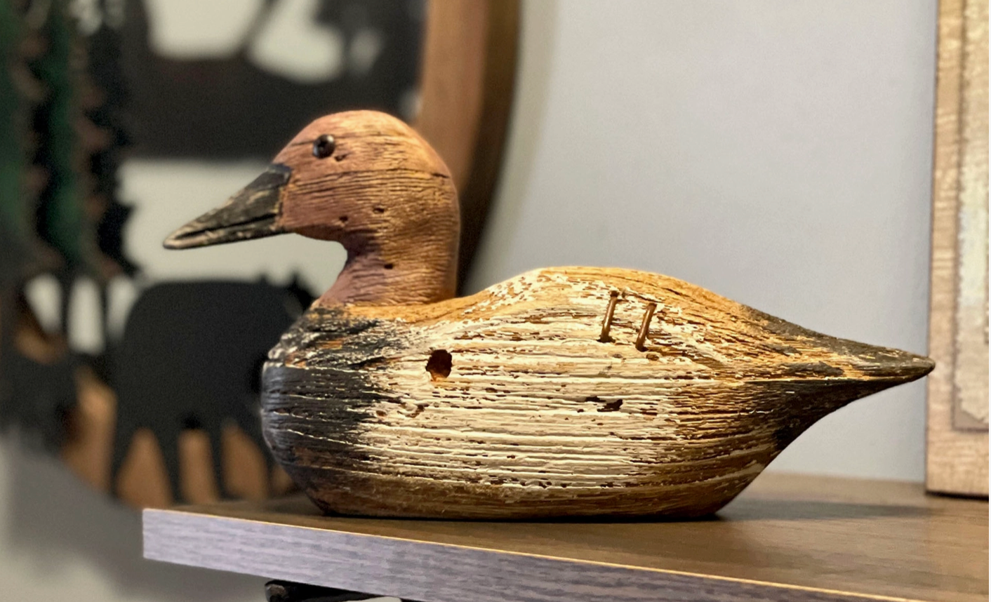 Hand Carved Rustic Duck