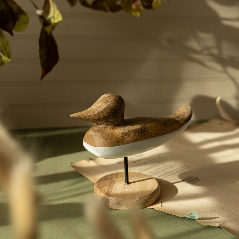Carved White Bottomed Duck