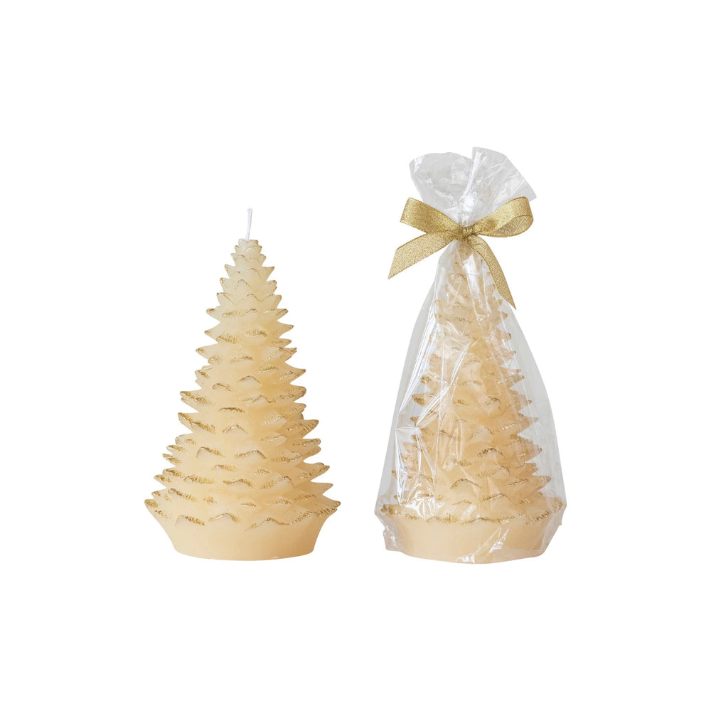 Gold Dusted Tree Shaped Candle