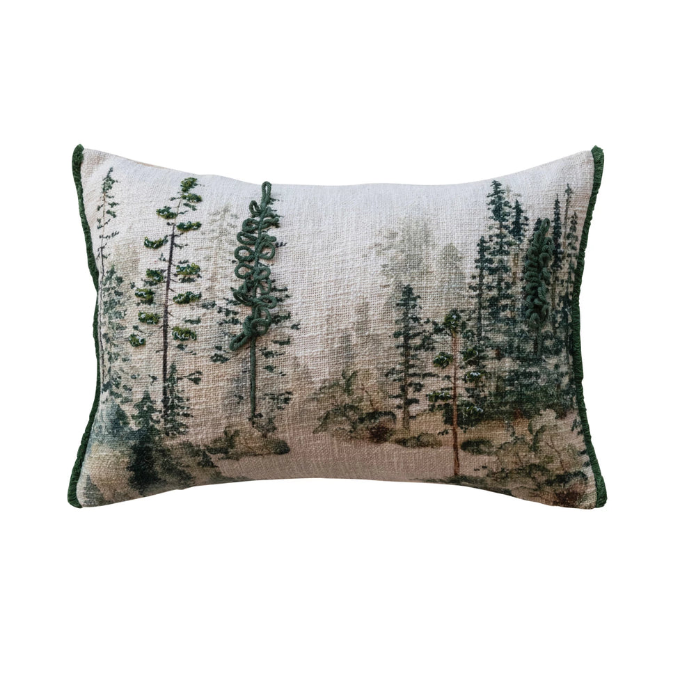 Embroidered Lumbar Pillow