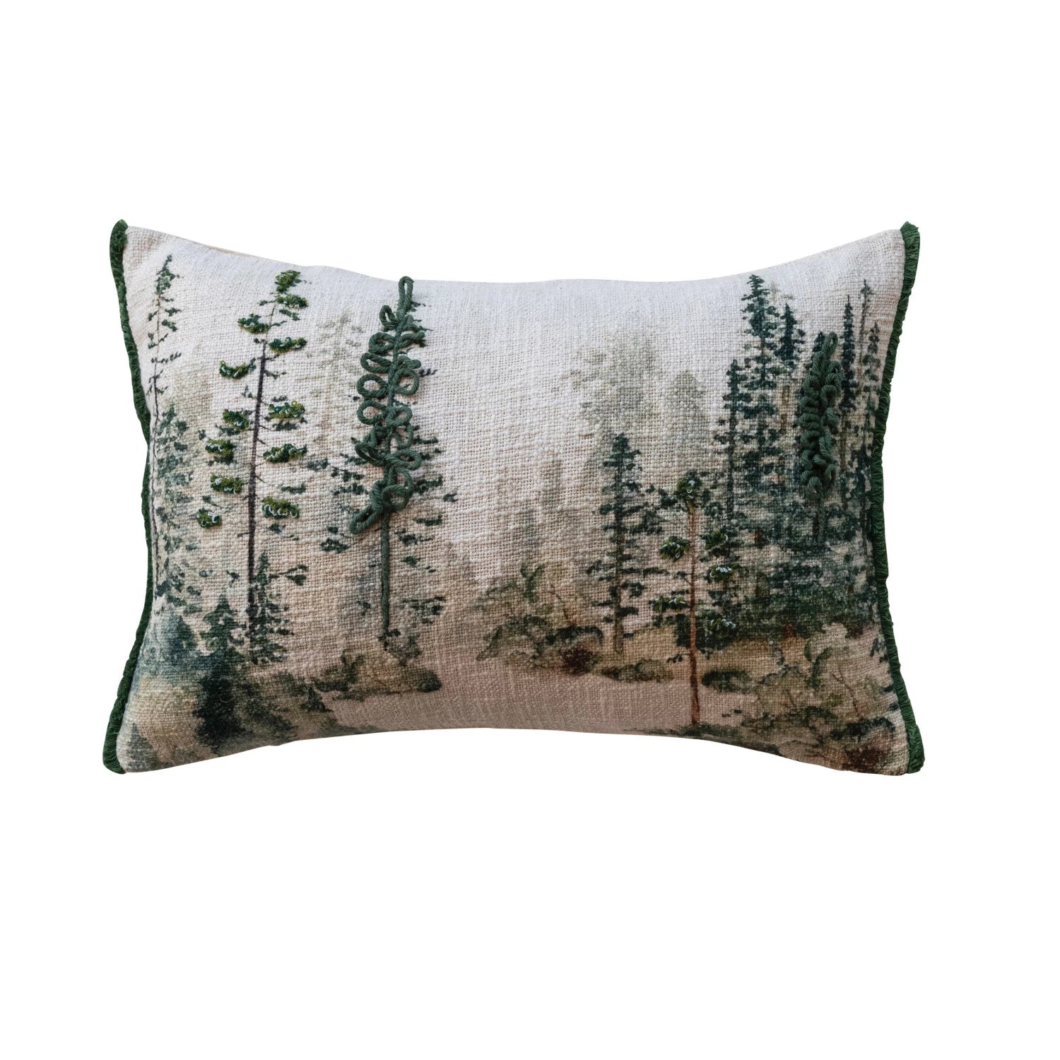 Embroidered Lumbar Pillow