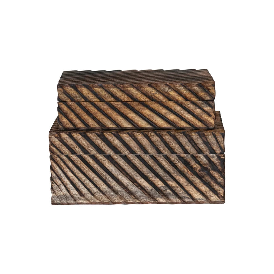 Burnt Finish Lined Nesting Boxes - 2 Sizes