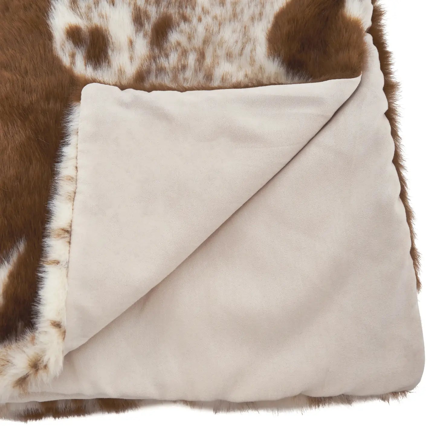 Faux Fur Cow Hide Throw Blanket