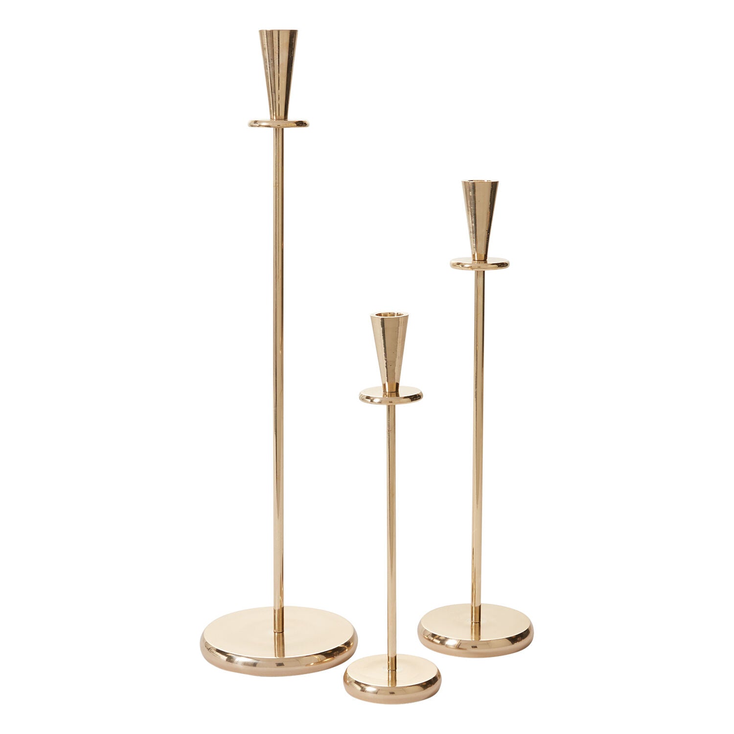Shiny Flared Candle Holders - 3 Sizes