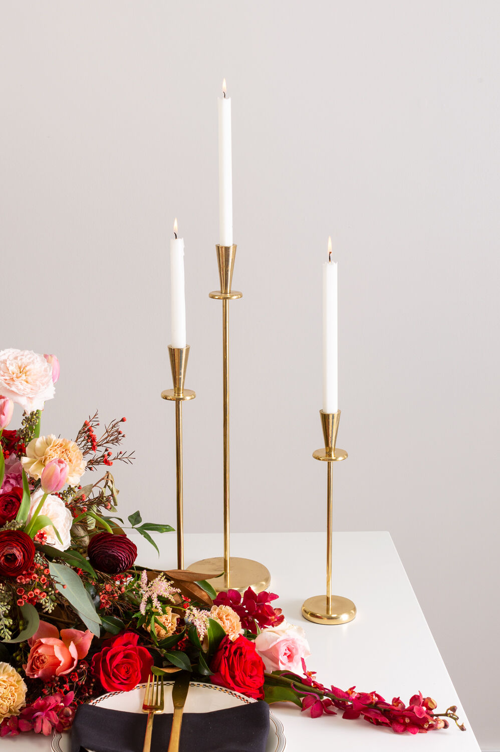 Shiny Flared Candle Holders - 3 Sizes