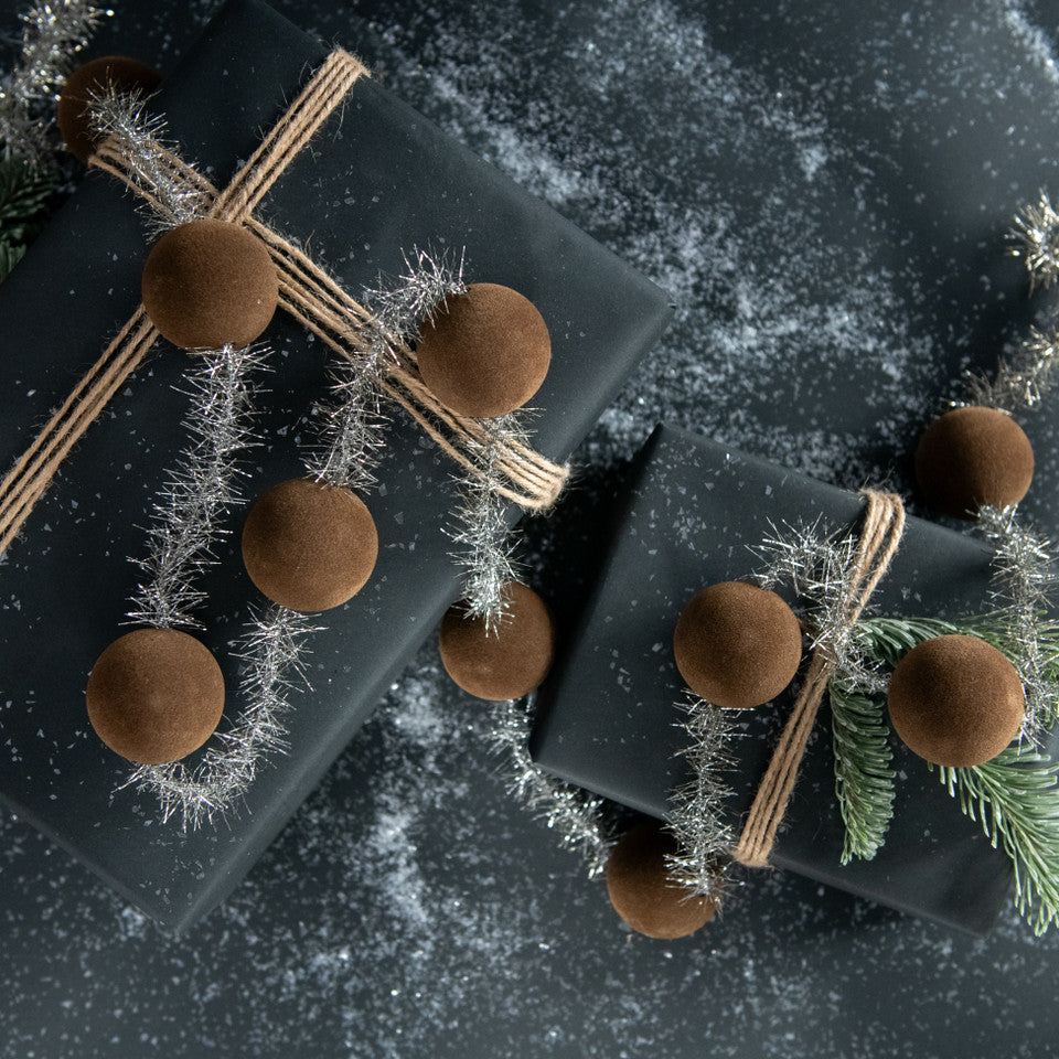 Flocked Ball Garland - 2 Sizes