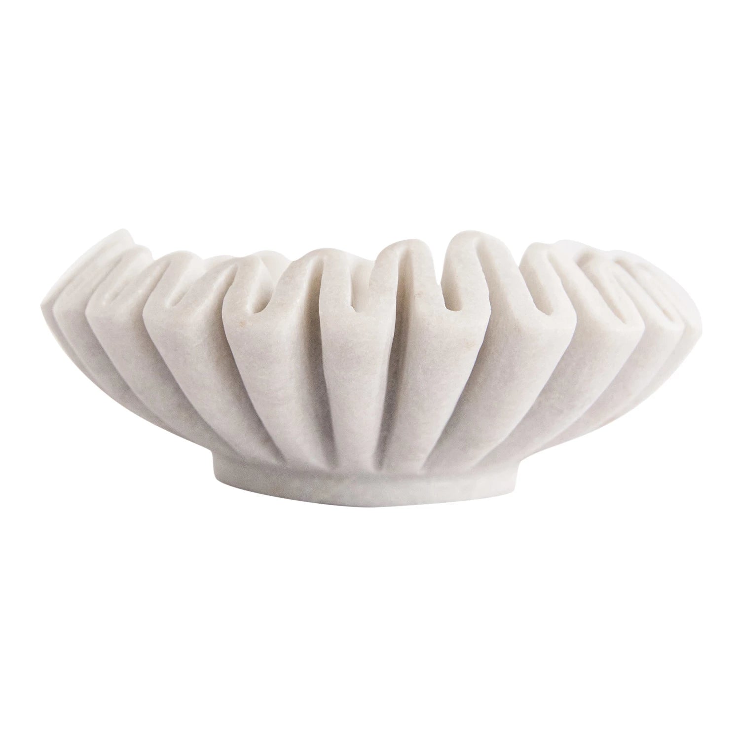White Marble Fluted Bowl