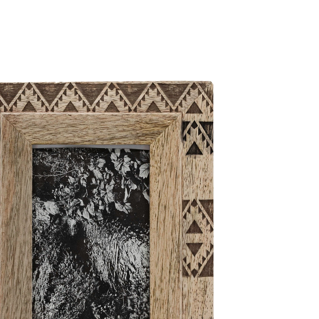 Hand Carved Southwestern Geometric Photo Frame