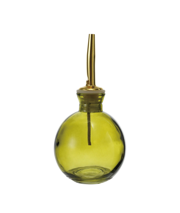 Olive Glass Cruet Bottle