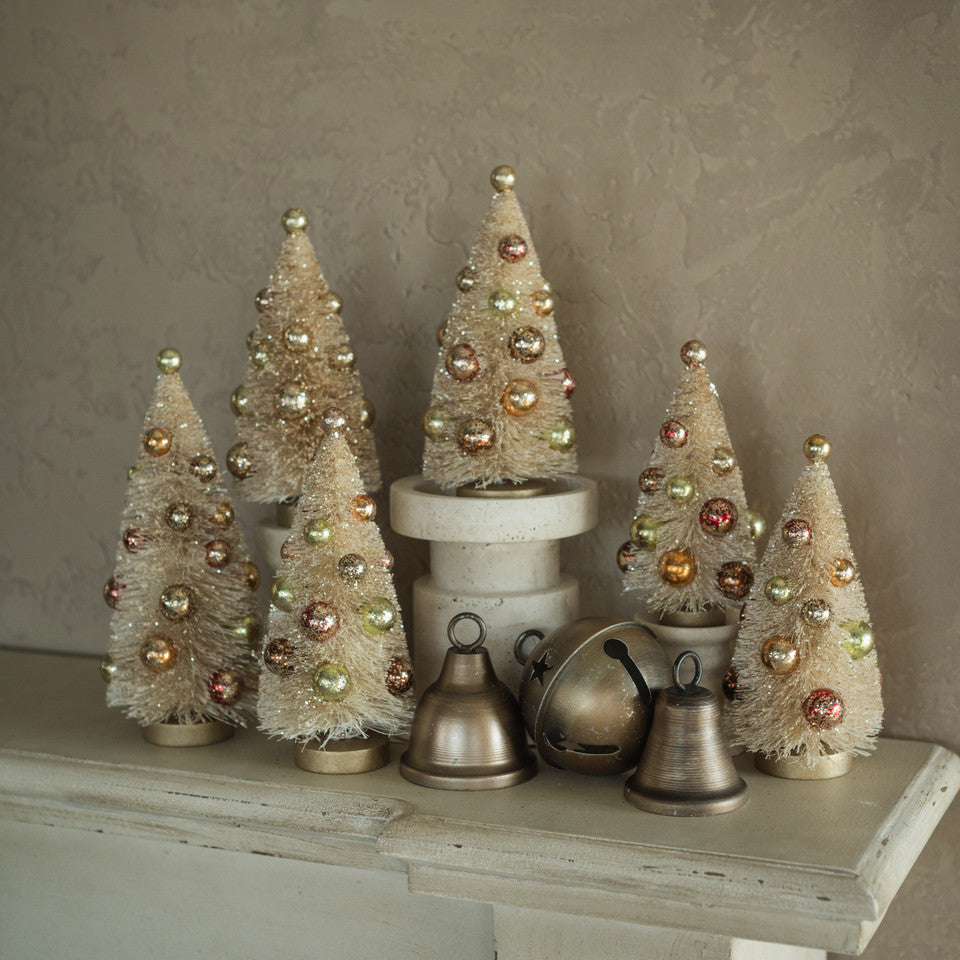 Festive Bottlebrush Trees - Set of 6