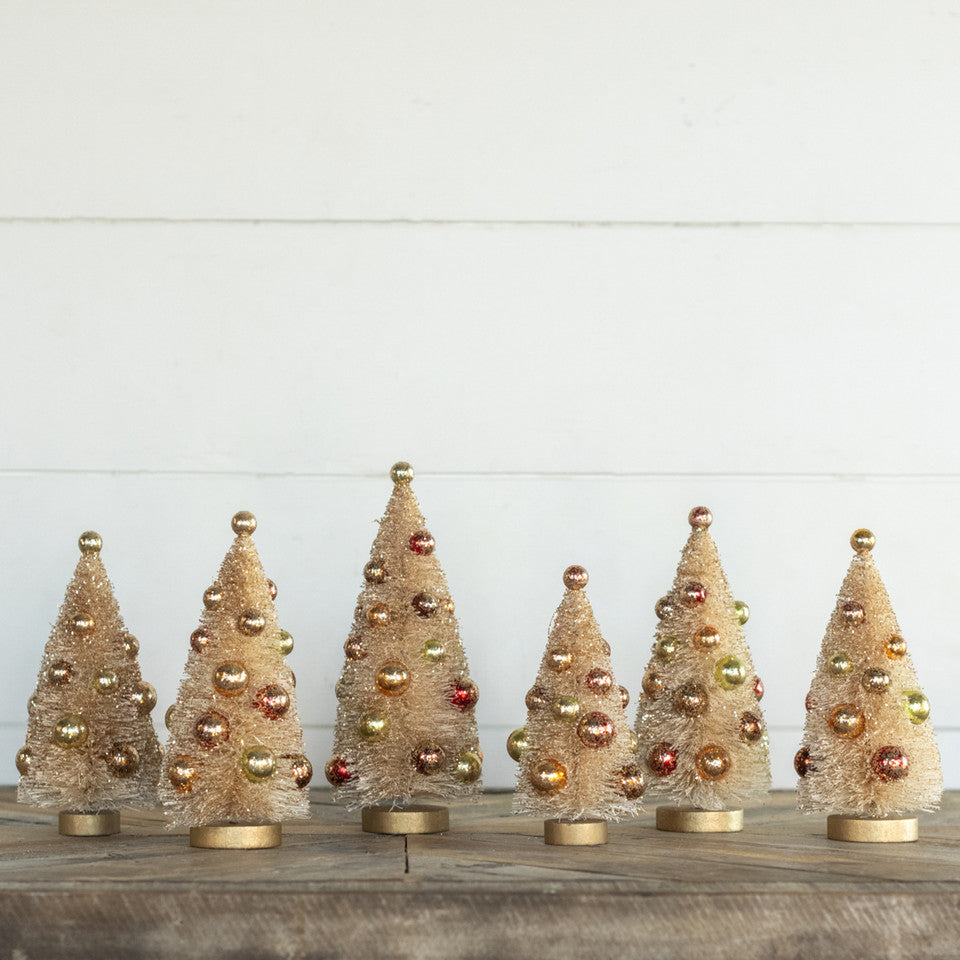 Festive Bottlebrush Trees - Set of 6