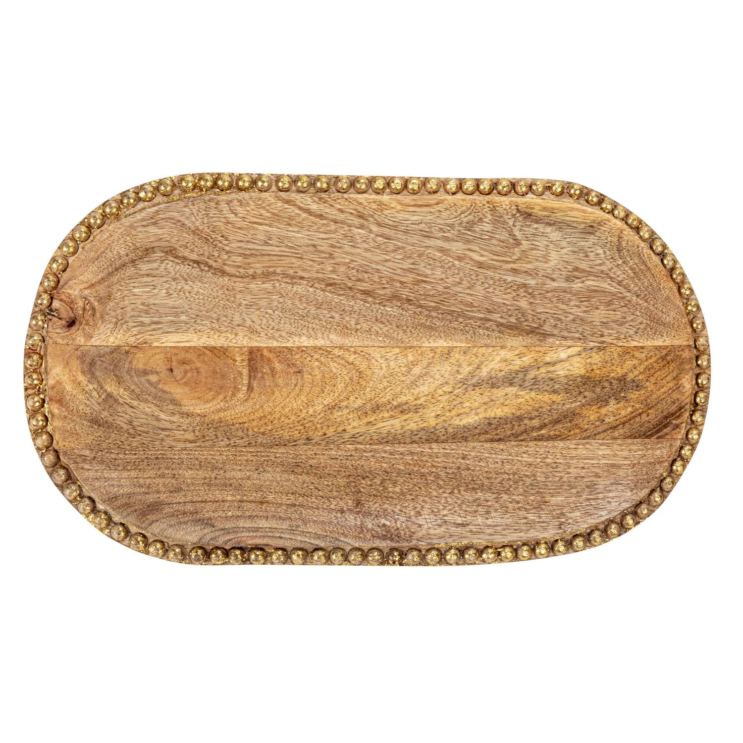 Gold Beaded Edge Wood Tray