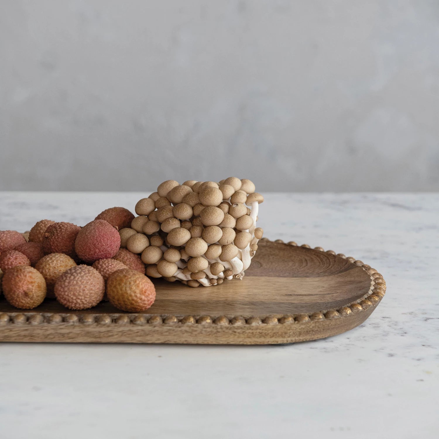 Gold Beaded Edge Wood Tray
