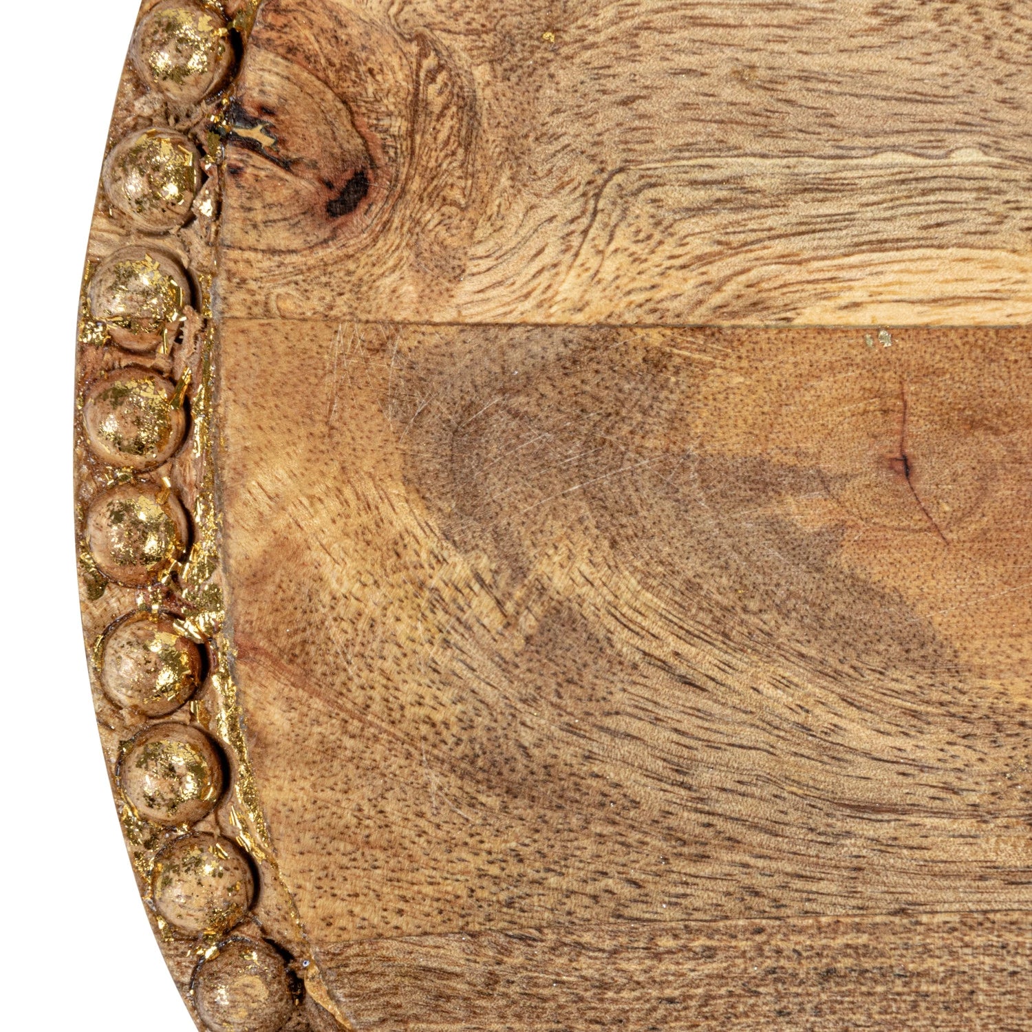 Gold Beaded Edge Wood Tray