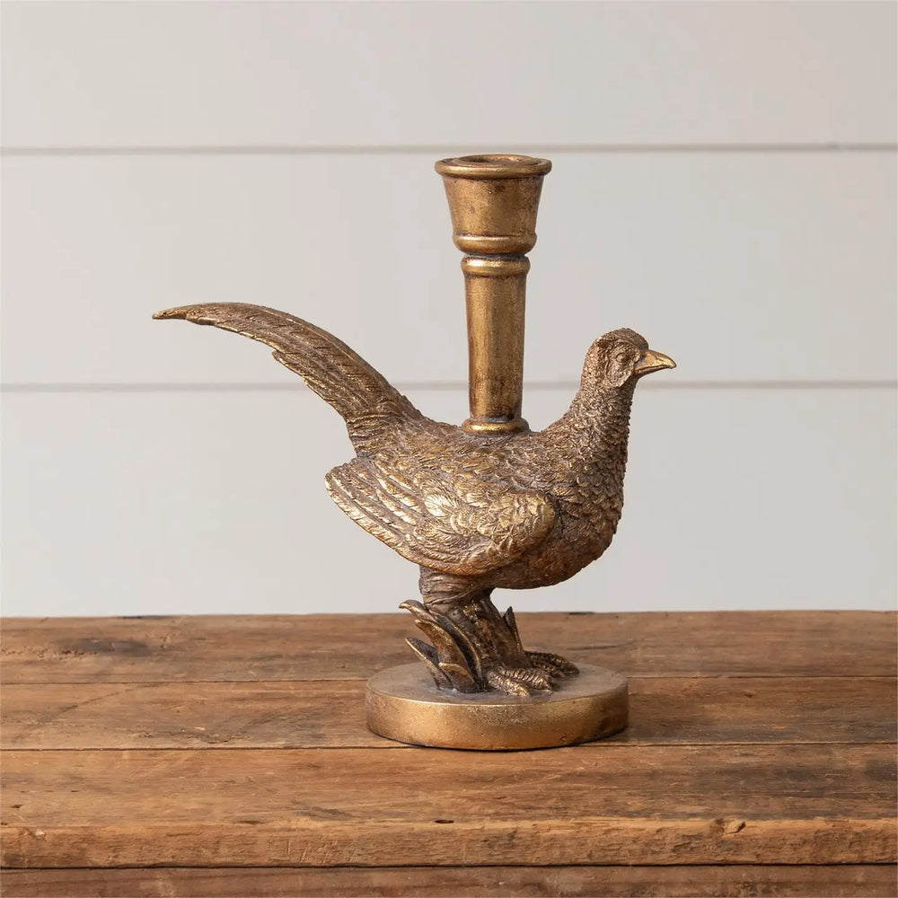 Pheasant Candlestick Holder