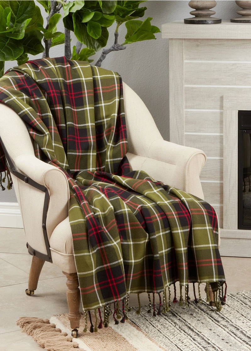Plaid Cotton Throw Blanket