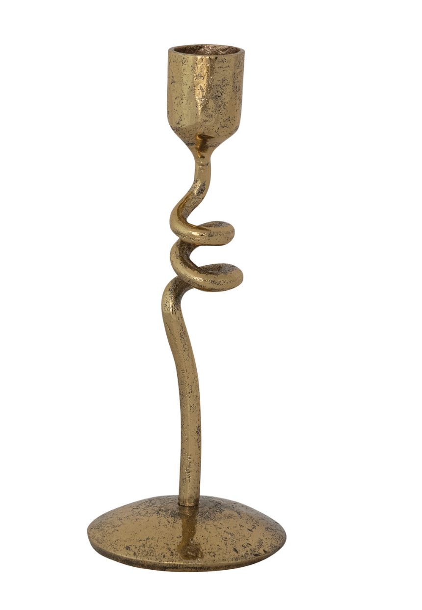 Hand-Forged Spiral Stem Taper Candle Holder