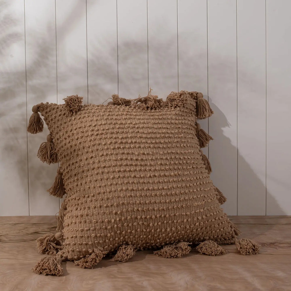 Handwoven Knotted Throw Pillow