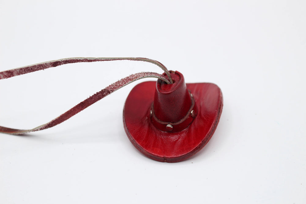 Handmade Leather Cowboy Hat Ornament - 2 Colors