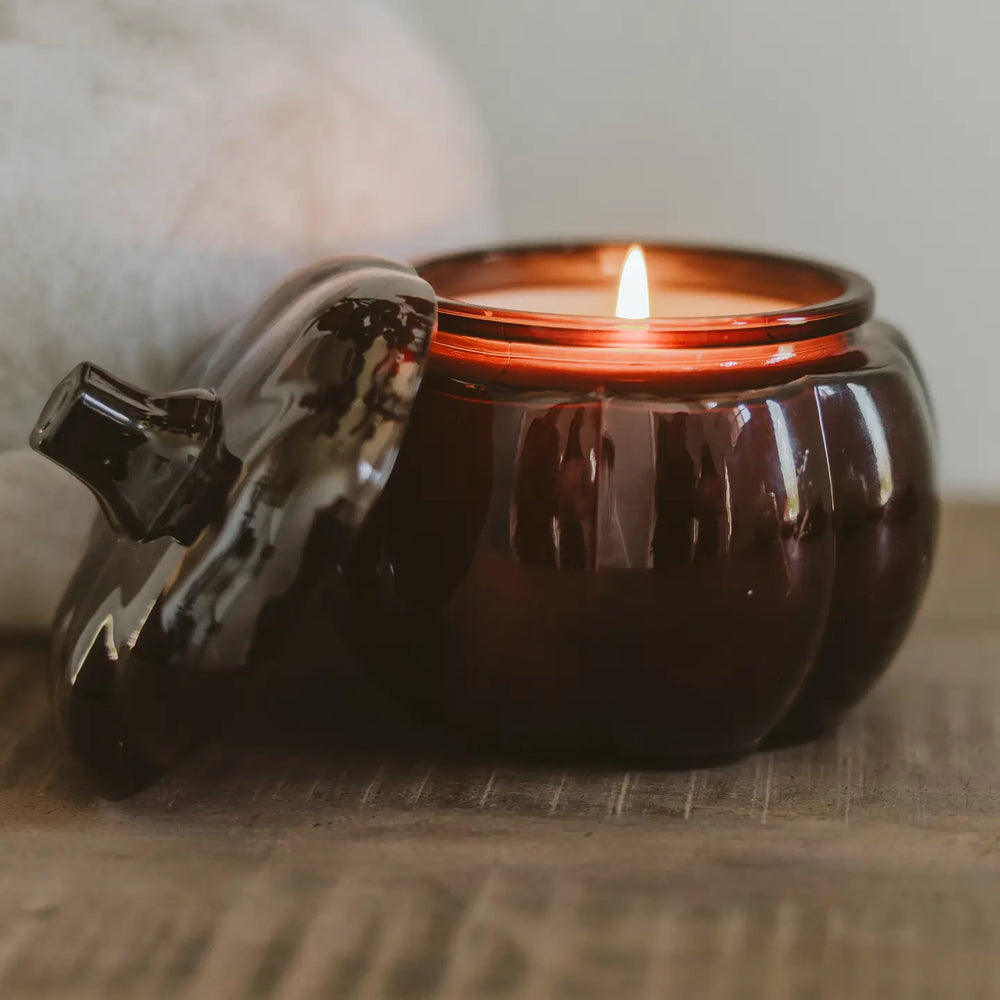 Pumpkin Glass Soy Candle - 2 Scents
