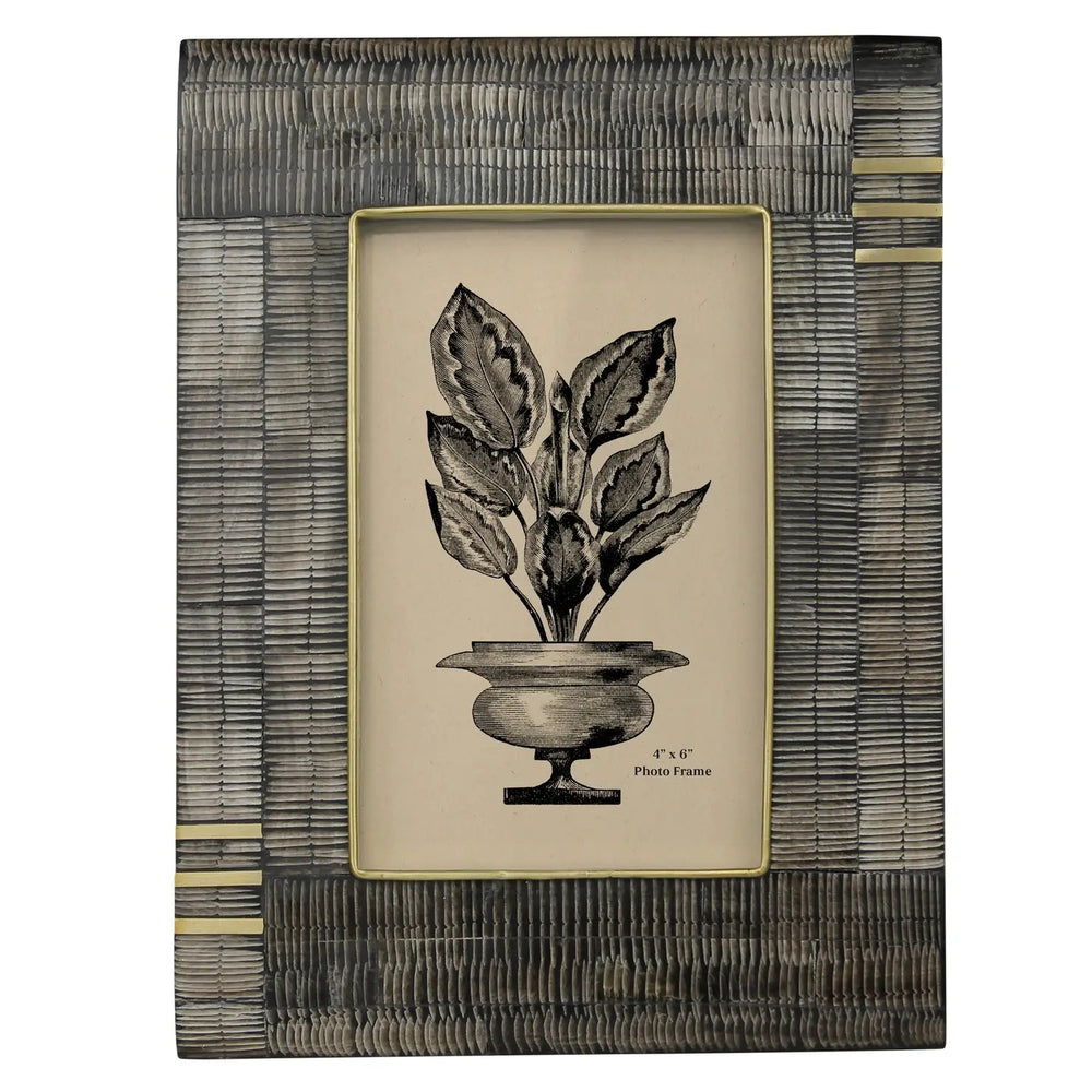 Horn & Brass Wooden Photo Frame