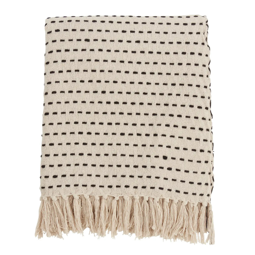 Stitch Lined Cotton Throw Blanket