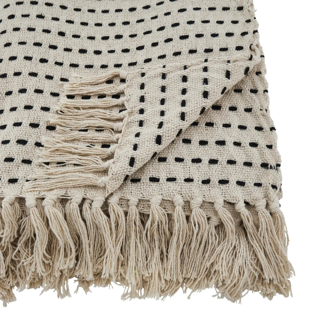 Stitch Lined Cotton Throw Blanket