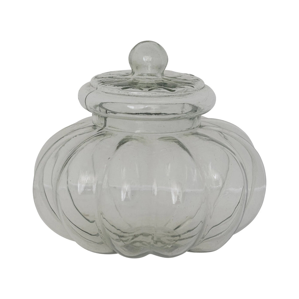 Ribbed Glass Jar with Lid