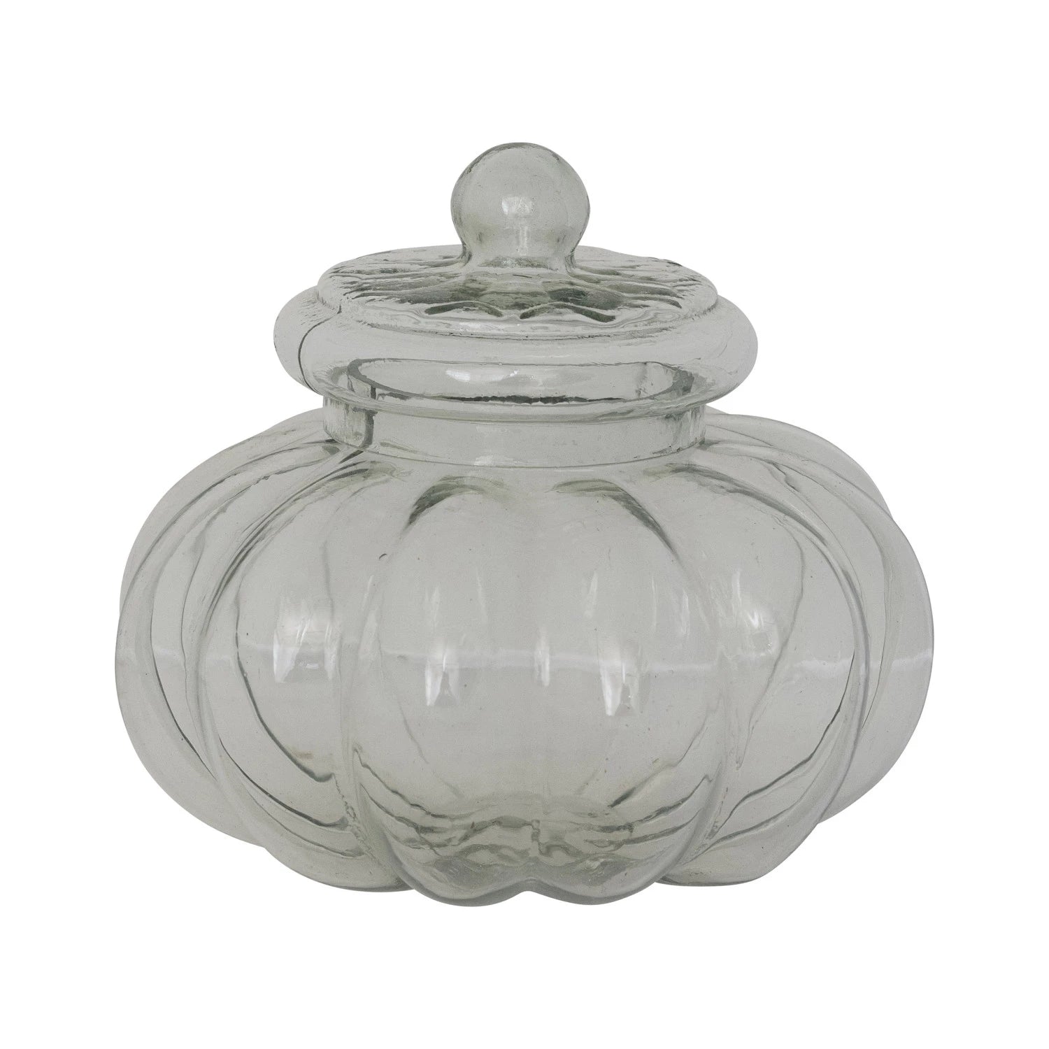 Ribbed Glass Jar with Lid