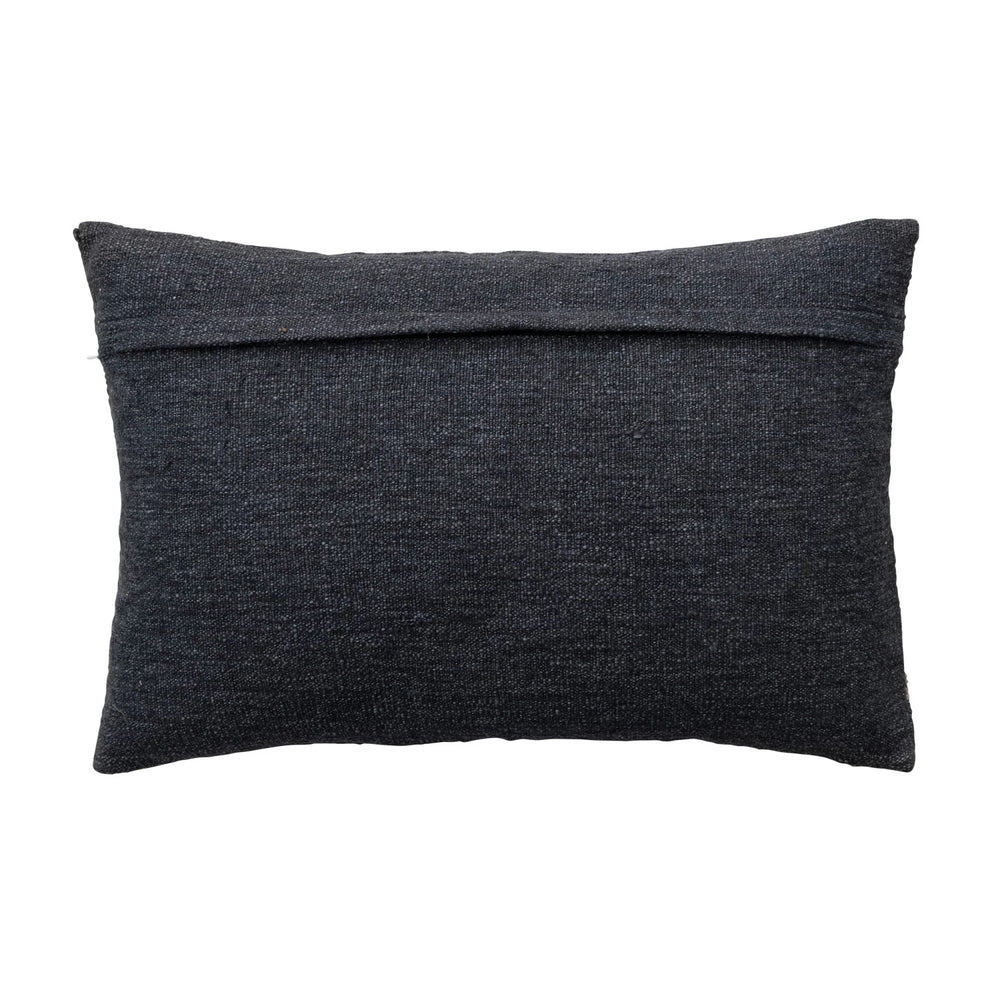 Jute Embroidered Lumbar Pillow