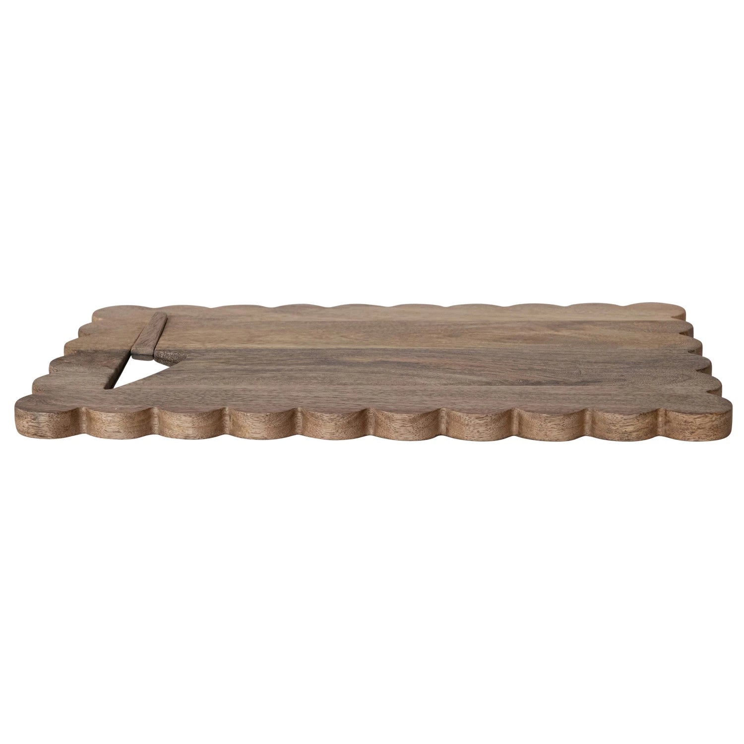 Scallop Edged Wooden Serving Board with Knife