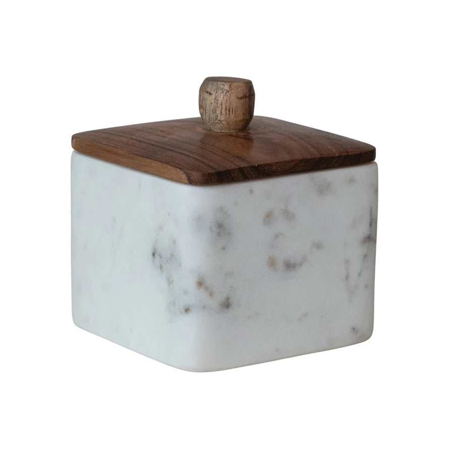 Square Marble Box with Lid
