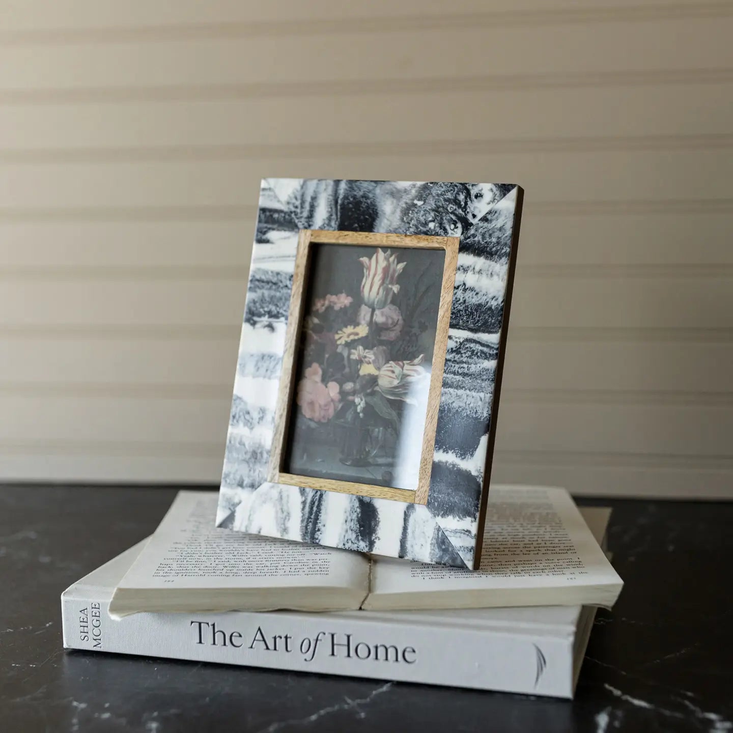 Marbled Black Resin Photo Frame