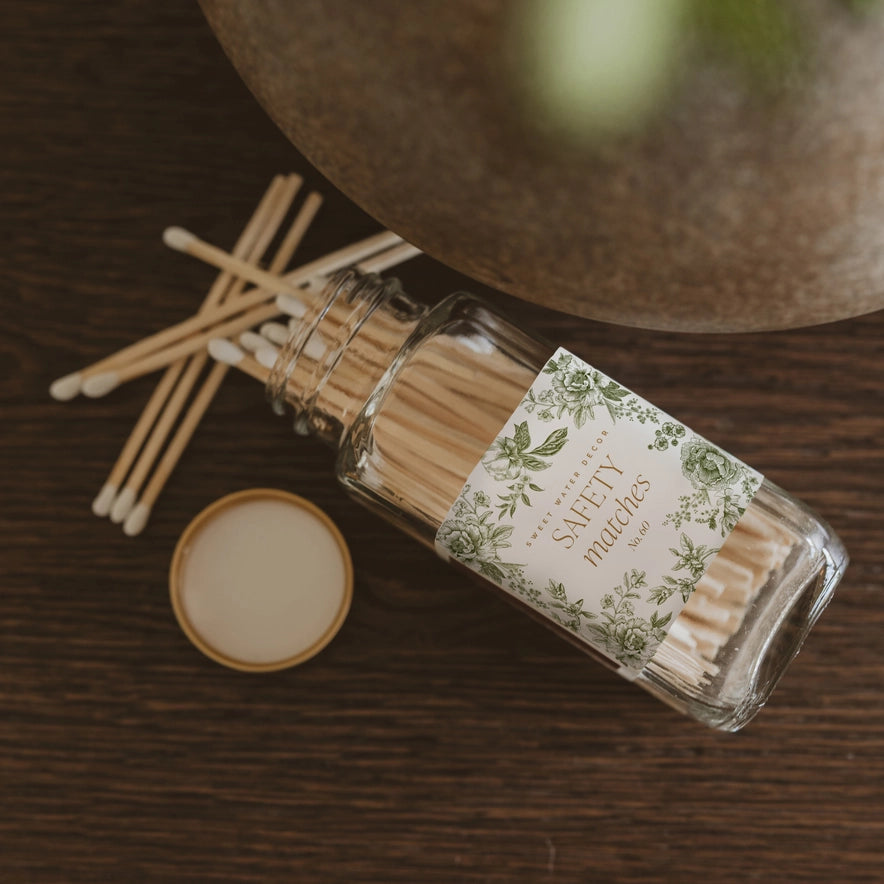 Botanical Glass Jar Matches with Striker