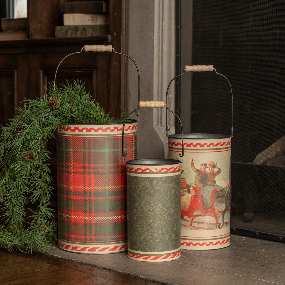 Holiday Decorative Bucket Set - 2 Styles