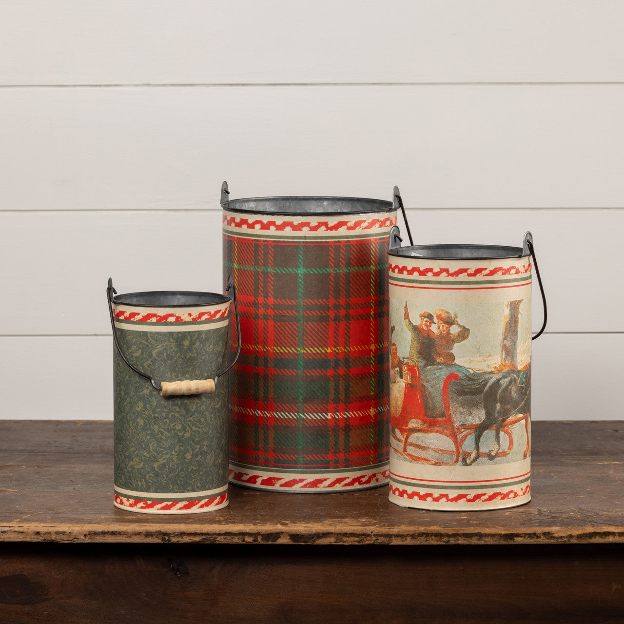 Holiday Decorative Bucket Set - 2 Styles