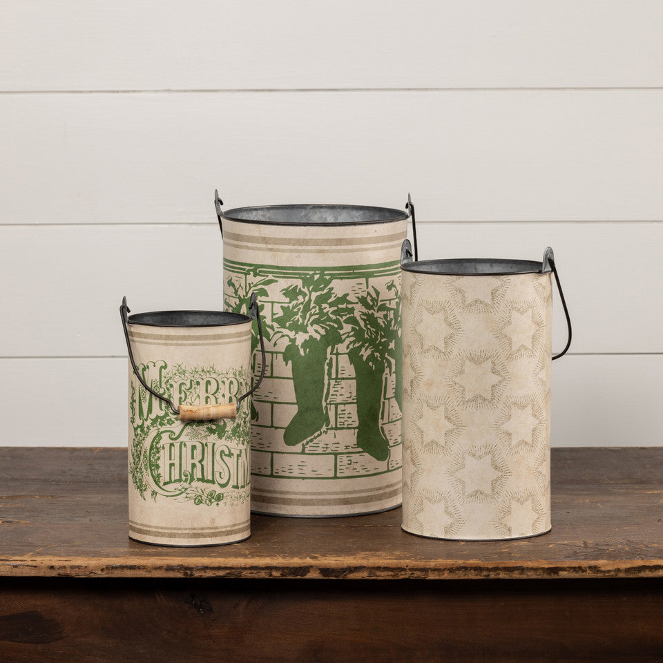Holiday Decorative Bucket Set - 2 Styles